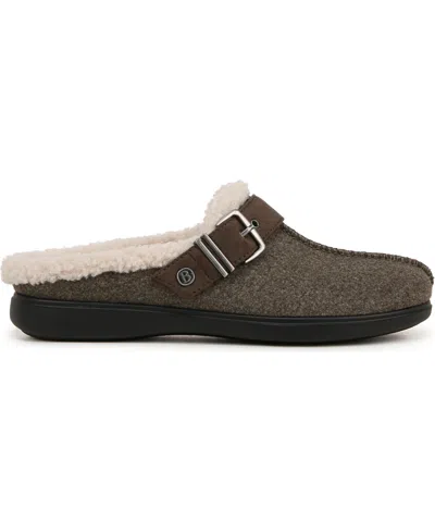 Bzees Eternity Womens Buckle Faux Fur Slide Slippers In Green Fleece Fabric