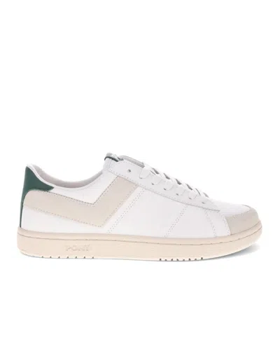 Pony Mens M-pro Low Lux Genuine Leather And Suede Premium Lace Up Athletic Sneaker Shoe In White,green
