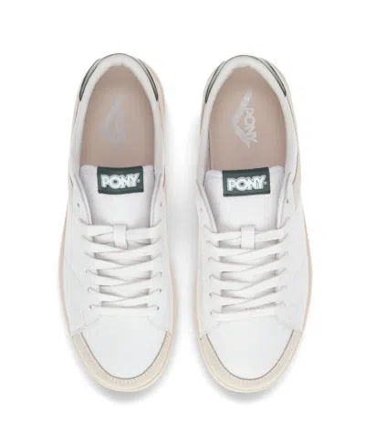 Pony Mens M-pro Low Lux Genuine Leather And Suede Premium Lace Up Athletic Sneaker Shoe In White,green
