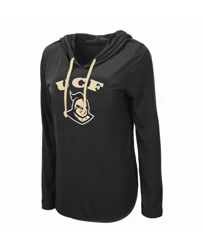 Colosseum Black Ucf Knights My Lover Lightweight Hooded Long Sleeve T-shirt In Black