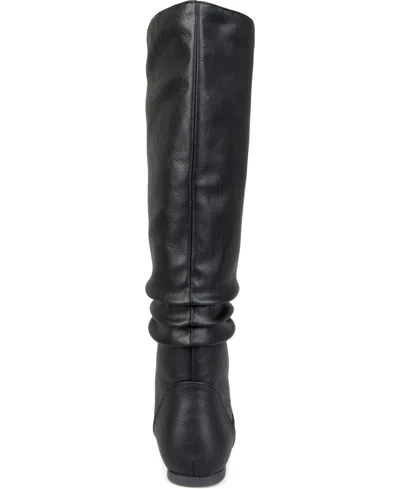 Journee Collection Women's Jayne Extra Wide Calf Slouchy Knee High Boots In Black