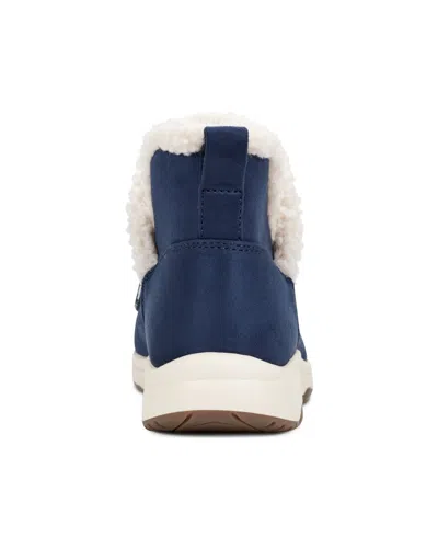 Easy Spirit Tuva Womens Faux Fur Lined Man Made Winter & Snow Boots In Dark Blue
