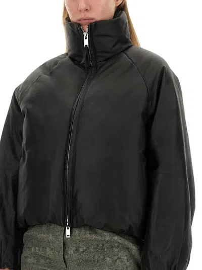 Alysi Zip-up Padded Puffer Jacket In Black