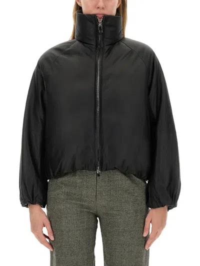 Alysi Zip-up Padded Puffer Jacket In Black