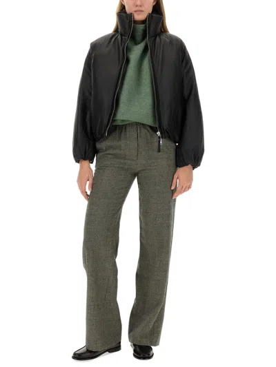 Alysi Zip-up Padded Puffer Jacket In Black