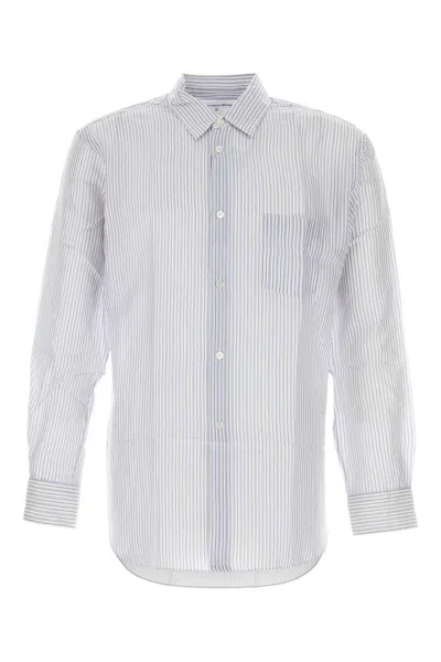 Shop Comme Des Garçons Shirt Embroidered Cupro Shirt In 1stripe6