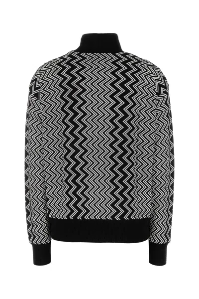 Shop Missoni Embroidered Wool Blend Sweater In Bianconero