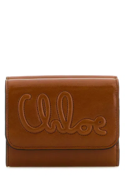 Shop Chloé Caramel Leather Wallet In Claybrown