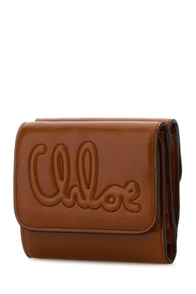 Shop Chloé Caramel Leather Wallet In Claybrown