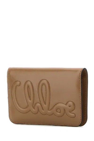 Shop Chloé Antiqued Pink Leather Wallet In Woodrose