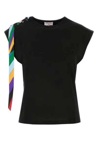 Pucci Iride Cotton Jersey T-shirt In Nero