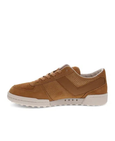 Pony Mens Linebacker Lux Genuine Leather And Suede Premium Lace Up Athletic Sneaker Shoe In Tan