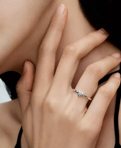 Pandora Talisman Lab-grown Diamond Heart Ring In Sterling Silver