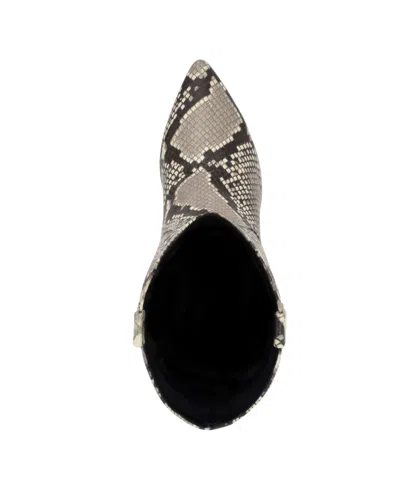 Shop Guess Women's Wurlie Western Stiletto Heeled Slip-on Booties In Black,white Snake