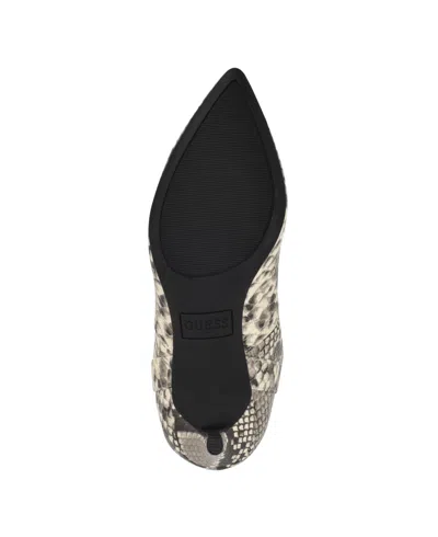 Guess Women's Wurlie Western Stiletto Heeled Slip-on Booties In Black,white Snake