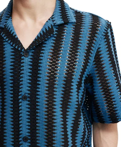 Cotton On Men's Freemont Short Sleeve Shirt In Cobalt Weave