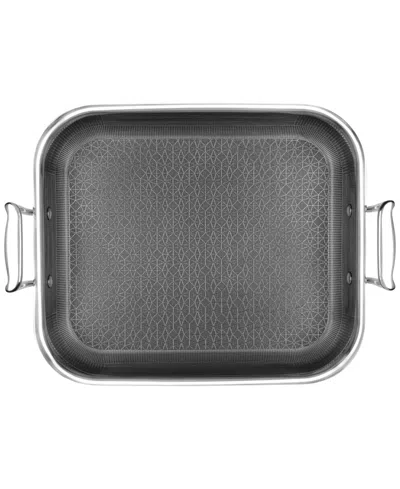 LIVWELL DIAMONDCLAD 14" X 12" HYBRID NONSTICK STAINLESS STEEL ROASTING PAN WITH RACK 