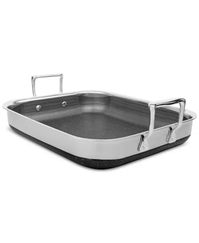 Livwell Diamondclad 14" X 12" Hybrid Nonstick Stainless Steel Roasting Pan With Rack In Silver