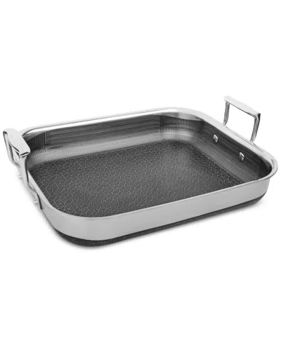 Livwell Diamondclad 14" X 12" Hybrid Nonstick Stainless Steel Roasting Pan With Rack In Silver