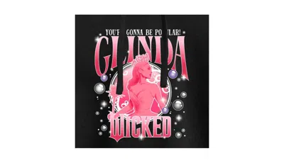 Hybrid Apparel Trendy Juniors Wicked Glinda Graphic Cropped Hoodie In Black