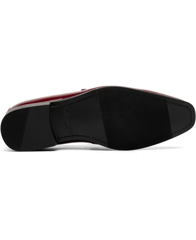 Stacy Adams Men's Spratley Moc Toe Saddle Slip On Loafer In Burgundy