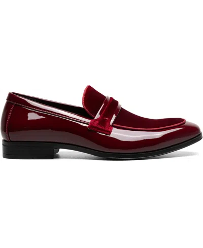Stacy Adams Men's Spratley Moc Toe Saddle Slip On Loafer In Burgundy