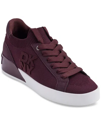 Dkny Arlan Lace-up Low-top Sneakers In Wine