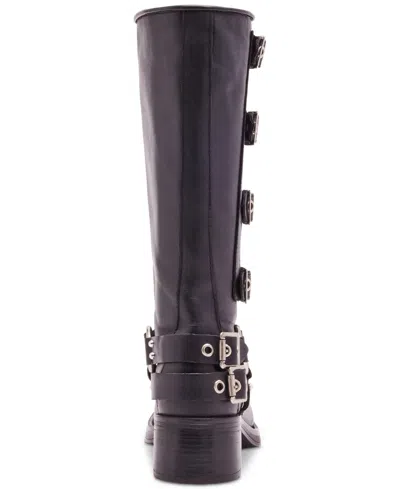 Steve Madden Brocks Buckle Boot In Black Leather