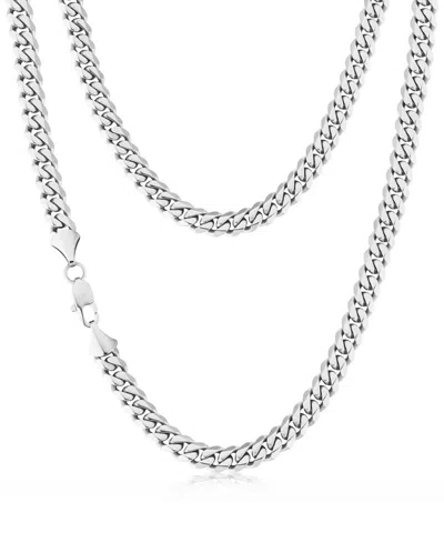 Rhona Sutton Miami Cuban 8mm Stainless Steel Chain Necklace In Silver