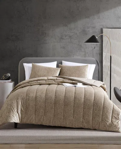 Kenneth Cole New York Banks Velvet 3-pc. Comforter Set, Full/queen In Mink Brown