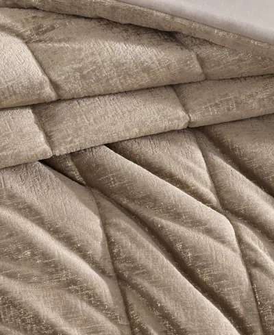 Kenneth Cole New York Banks Velvet 3-pc. Comforter Set, Full/queen In Mink Brown