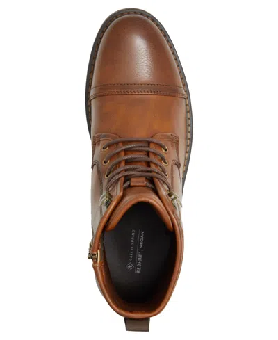 Call It Spring Men's Donovann Synthetic Ankle Boots In Cognac