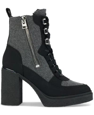 Dkny Toia Platform Bootie In Grey,black