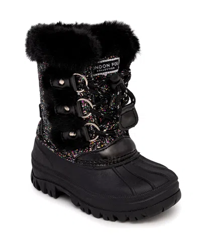 London Fog Toddler Girls Idina Duck Lace Up Boots In Black
