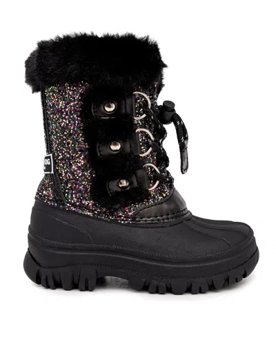 London Fog Toddler Girls Idina Duck Lace Up Boots In Black