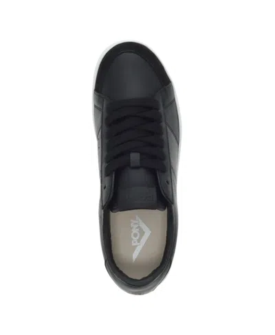 Pony Mens M-pro Low Perf Genuine Leather And Suede Premium Lace Up Athletic Sneaker Shoe In Black,white