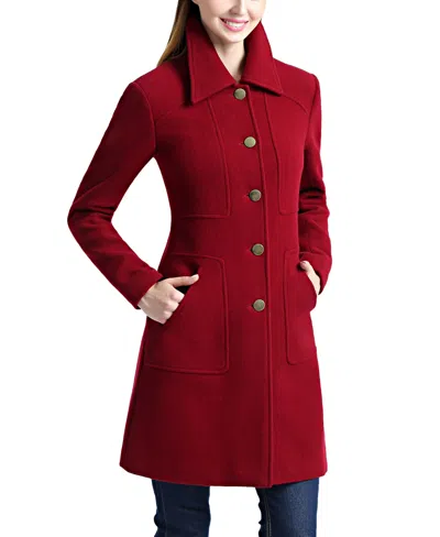 Kimi & Kai Women's Liz Wool Walking Coat In Wine