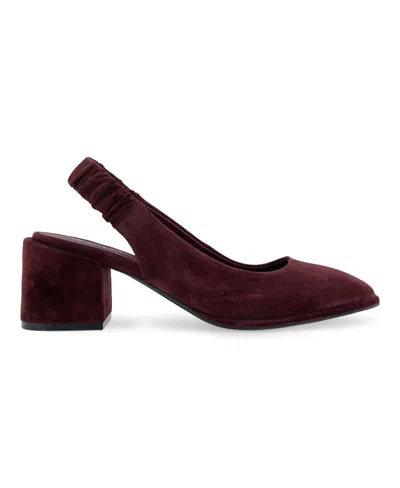 Aerosoles Altona Slingback Pump In Deep Aubergine Suede