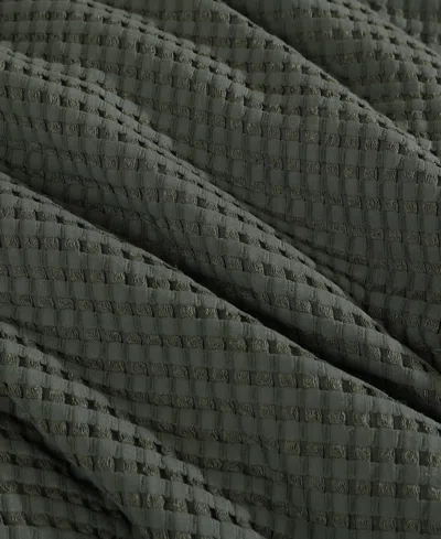 Kenneth Cole New York Solid Waffle 3-pc. Duvet Cover Set, Full/queen In Forest Green