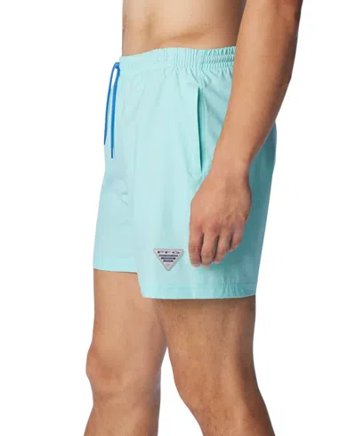 Columbia Men's Performance Rambler Logo Swim Trunks In Gulf Stream