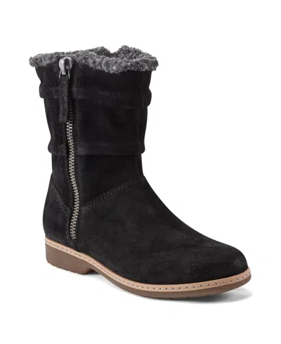 Earth Women's Hyland Cozy Water Repellent Boots In Black Suede