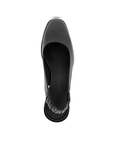 Aerosoles Women's Altona Slingback Block Heel Pumps In Black Shiny Smooth Leather