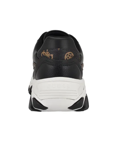 Guess Women's Nowah Triangle Lace-up Chunky Fashion Sneakers In Black Logo Multi