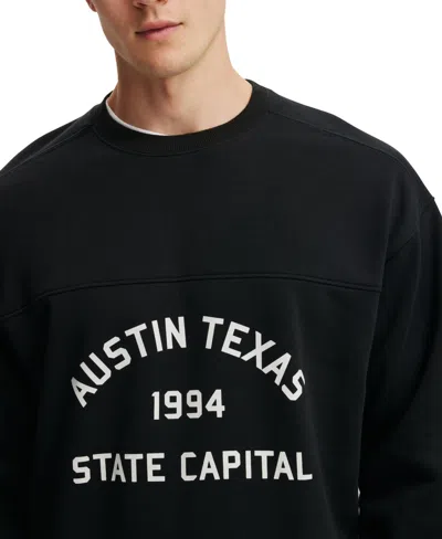 COTTON ON MEN'S BOX FIT GRAPHIC CREW SWEATSHIRT 