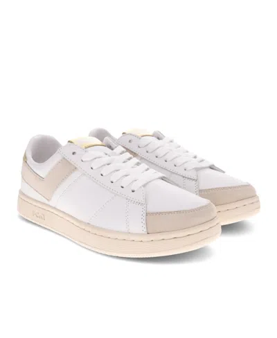 Pony Mens M-pro Low Metallic Genuine Leather Premium Lace Up Athletic Sneaker Shoe In White,gold