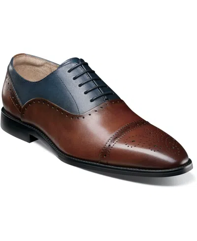 Stacy Adams Men's Reynolds Cap Toe Oxford In Brown,navy