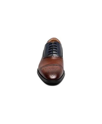 Stacy Adams Men's Reynolds Cap Toe Oxford In Brown,navy