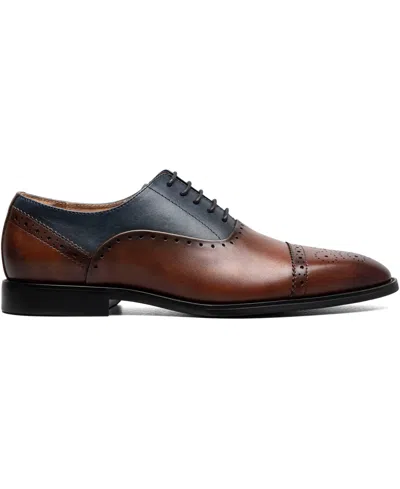 Stacy Adams Men's Reynolds Cap Toe Oxford In Brown,navy