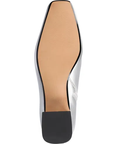 Journee Collection Women's Haylinn Block Heel Dress Booties In Silver