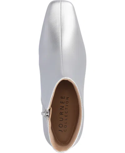 Journee Collection Women's Haylinn Block Heel Dress Booties In Silver